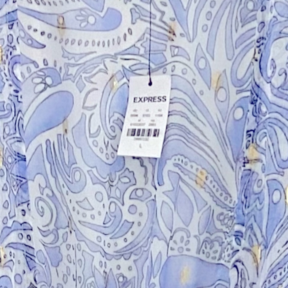 Express Light Blue Floral Sheer Duster - Picture 2 of 3